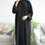 ⁦عبايه لهفة كريب كلاسيك بكم طي⁩ - الصورة ⁦9⁩