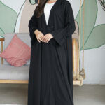 ⁦عباية بليزر قماش انترنت نص كلوش⁩ - الصورة ⁦3⁩