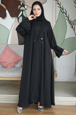 عباية بليزر مع ياقة انترنت نص كلوش