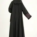 ⁦عباية برغندي كلوش بتطريز كلفه مخمل عنابي⁩ - الصورة ⁦8⁩