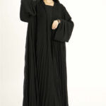 ⁦عباية كويتى كلوش قماش كسر كامل و كم دانتيل⁩ - الصورة ⁦5⁩