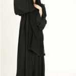 ⁦عباية سوداء كلوش نواعم بدقه كلفه مندمجة بسكره⁩ - الصورة ⁦8⁩