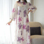 ⁦جلابيه موف بلياقه مشجره وروده (7)⁩ - الصورة ⁦4⁩