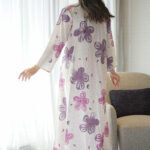 ⁦جلابيه موف بلياقه مشجره وروده (7)⁩ - الصورة ⁦7⁩