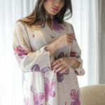 ⁦جلابيه موف بلياقه مشجره وروده (7)⁩ - الصورة ⁦3⁩