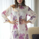 ⁦جلابيه موف بلياقه مشجره وروده (7)⁩ - الصورة ⁦2⁩