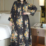 ⁦جلابيه اسود بلياقه مشجره كامل  (7)⁩ - الصورة ⁦10⁩