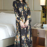 ⁦جلابيه اسود بلياقه مشجره كامل  (7)⁩ - الصورة ⁦6⁩