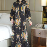 ⁦جلابيه اسود بلياقه مشجره كامل  (7)⁩ - الصورة ⁦9⁩