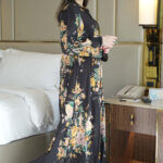 ⁦جلابيه اسود بلياقه مشجره كامل  (7)⁩ - الصورة ⁦2⁩