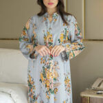 ⁦جلابيه سماوي بلياقه مشجره كامل (7)⁩ - الصورة ⁦8⁩