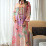 ⁦جلابيه وردي خليجيه بلياقه و شك ذهبي من امام⁩ - الصورة ⁦5⁩