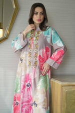 ⁦جلابيه بني خليجيه بلياقه و شك ذهبي من امام⁩ - الصورة ⁦2⁩