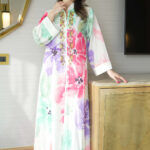 جلابيه تيفاني خليجيه بلياقه و شك ذهبي من امام