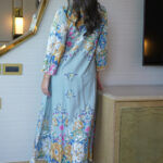 ⁦جلابيه سماوي بلياقه مشجره كامل بورود مرسومه (7)⁩ - الصورة ⁦6⁩