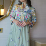 ⁦جلابية تيفاني بلياقه مشجره كامل بورود مرسومه (7)⁩ - الصورة ⁦9⁩