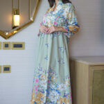 ⁦جلابية تيفاني بلياقه مشجره كامل بورود مرسومه (7)⁩ - الصورة ⁦10⁩