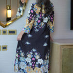 ⁦جلابية اسود بلياقه مشجره كامل بورود مرسومه (7)⁩ - الصورة ⁦7⁩