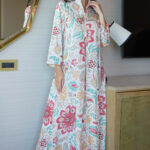 ⁦جلابيه احمر بلياقه مشجره بورق شجره (6)⁩ - الصورة ⁦6⁩