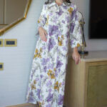 ⁦جلابيه موف بلياقه مرسوم على شكل ورود (7)⁩ - الصورة ⁦5⁩