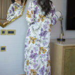 ⁦جلابيه موف بلياقه مرسوم على شكل ورود (7)⁩ - الصورة ⁦6⁩