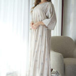 جلابية ذهبي مطرزه بترتر كامل