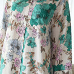 ⁦جلابيه تركواز بلياقه مرسوم على شكل ورود (7)⁩ - الصورة ⁦2⁩