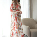 ⁦جلابيه خربزي بلياقه مرسوم على شكل ورود (7)⁩ - الصورة ⁦7⁩