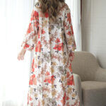 ⁦جلابيه خربزي بلياقه مرسوم على شكل ورود (7)⁩ - الصورة ⁦2⁩