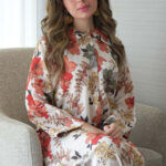 ⁦جلابيه خربزي بلياقه مرسوم على شكل ورود (7)⁩ - الصورة ⁦6⁩