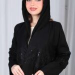⁦عباية شك وترتر اسود بموديل فاخر من الوسط⁩ - الصورة ⁦18⁩