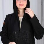 ⁦عباية شك وترتر اسود بموديل فاخر من الوسط⁩ - الصورة ⁦9⁩
