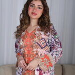 ⁦جلابية موف حرير بالوان مشجره و فصوص⁩ - الصورة ⁦15⁩