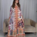 ⁦جلابية موف حرير بالوان مشجره و فصوص⁩ - الصورة ⁦10⁩