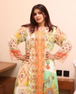 ⁦جلابية خربزي حرير بالوان مشجره و فصوص⁩ - الصورة ⁦6⁩