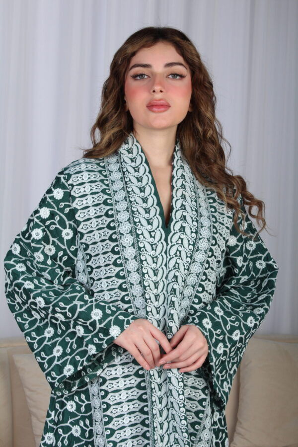 ⁦جلابية خليجية اخضر تصميم ملكي⁩ - الصورة ⁦14⁩