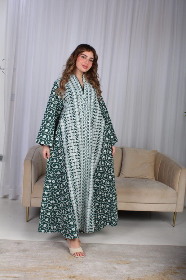 ⁦جلابية خليجية اخضر تصميم ملكي⁩ - الصورة ⁦18⁩