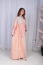 ⁦جلابية خربزي خليجية قطعتين مشجره بشك و دقات ملونة⁩ - الصورة ⁦13⁩