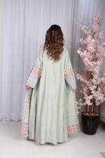 ⁦جلابية تيفاني خليجية قطعتين مشجره بشك و دقات ملونة⁩ - الصورة ⁦9⁩