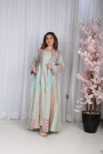 ⁦جلابية تيفاني خليجية قطعتين مشجره بشك و دقات ملونة⁩ - الصورة ⁦13⁩