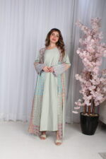 ⁦جلابية تيفاني خليجية قطعتين مشجره بشك و دقات ملونة⁩ - الصورة ⁦10⁩