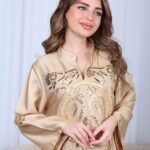 ⁦جلابية ذهبي وترتر ذهبي خليجيه بياقة و شك⁩ - الصورة ⁦7⁩