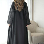 ⁦عباية بليزر مندمج مع جاكار اسود مشجر⁩ - الصورة ⁦5⁩