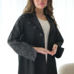 ⁦عباية بليزر مندمج مع جاكار اسود مشجر⁩ - الصورة ⁦7⁩