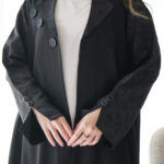 ⁦عباية بليزر مندمج مع جاكار اسود مشجر⁩ - الصورة ⁦8⁩