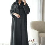 ⁦عباية بليزر مندمج مع جاكار اسود مشجر⁩ - الصورة ⁦9⁩