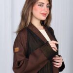 ⁦عباية شيفون بني جاكار كتف⁩ - الصورة ⁦12⁩