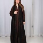 ⁦عباية شيفون بني جاكار كتف⁩ - الصورة ⁦15⁩