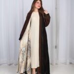 ⁦عباية شيفون بني جاكار كتف⁩ - الصورة ⁦17⁩