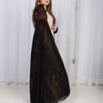 ⁦عباية شيفون بني جاكار كتف⁩ - الصورة ⁦18⁩